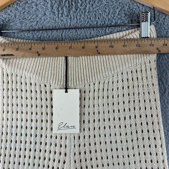 New Elan Natural Crochet Cardigan sweater / crochet pant set size M - Picture 12 of 16
